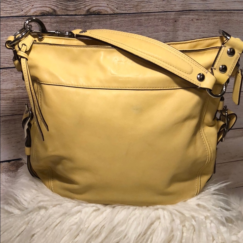 Coach Canary Yellow Leather Hobo Bag